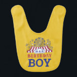 Bavoir Gold Carnival Circus Baby Birthday Kids HouseParty<br><div class="desc">Les anniversaires sont un jalon annuel que nous attendons avec impatience. Commencez cette fête monumentale avec nos articles de fête d'anniversaire Carnival Circus Baby Birthday Kids House Design. Personnalisez-le avec les détails de la fête ! Nous espérons que notre Carnival Circus Baby Birthday Kids House Party Design apporte à votre...</div>