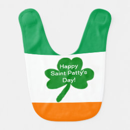Bavoir Joyeux Saint Patty's Day Irlandais Vert Blanc Oran