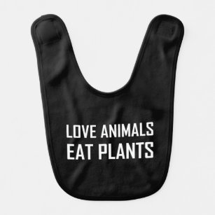 Bavoir Les animaux d'amour mangent le végétalien de