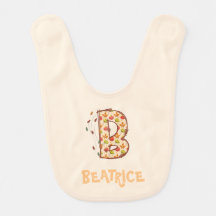 Lettre Doodle personnalisée B Bib bébé