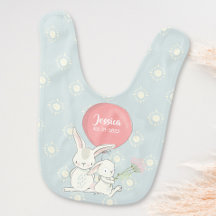 Mignonne petite fille lapin avec nom