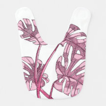 Monstera rose bébé bib