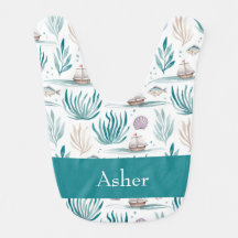 Nautique personnalisée avec navires et coquillages