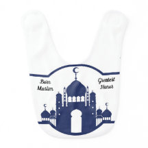 Né Muslim Blue Boy Baby Bib bébé
