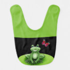Bavoir noir et vert pomme "Froggy la grenouille"