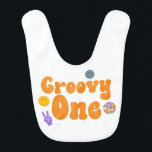 Bavoir Super One Retro 70's 1er Birthday Orange Baby Bib<br><div class="desc">C'est un Bib pour bébé Super One Retro 70's sur le thème 1er anniversaire. Années 70 Hippie Retro Seventies,  Mon premier anniversaire,  anniversaire b-day,  un 1,  idées d'anniversaire,  boule de paix rose signe fleurs visage souriant</div>