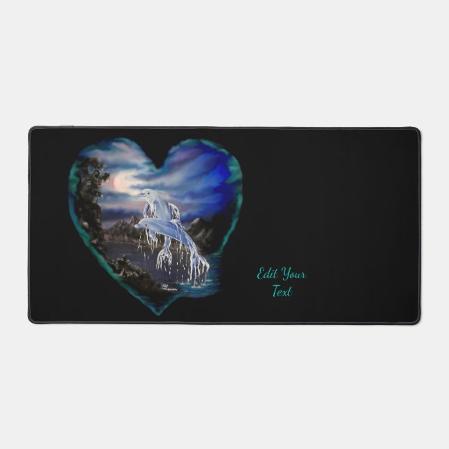 Bay at Night, Dolphin Love, Ajouter votre texte (Recto)