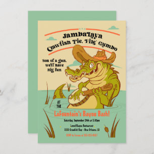 Bayou Cajun Alligator Party Invitation
