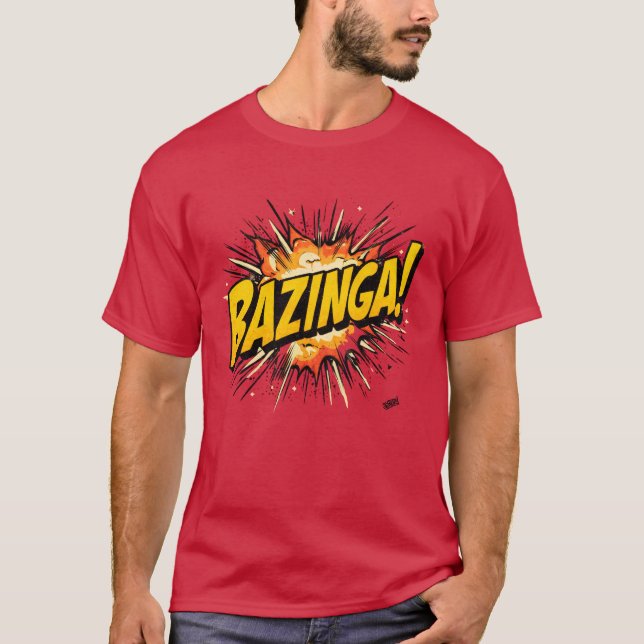 Bazinga! T-Shirt Geek Rétro de Style BD (Devant)
