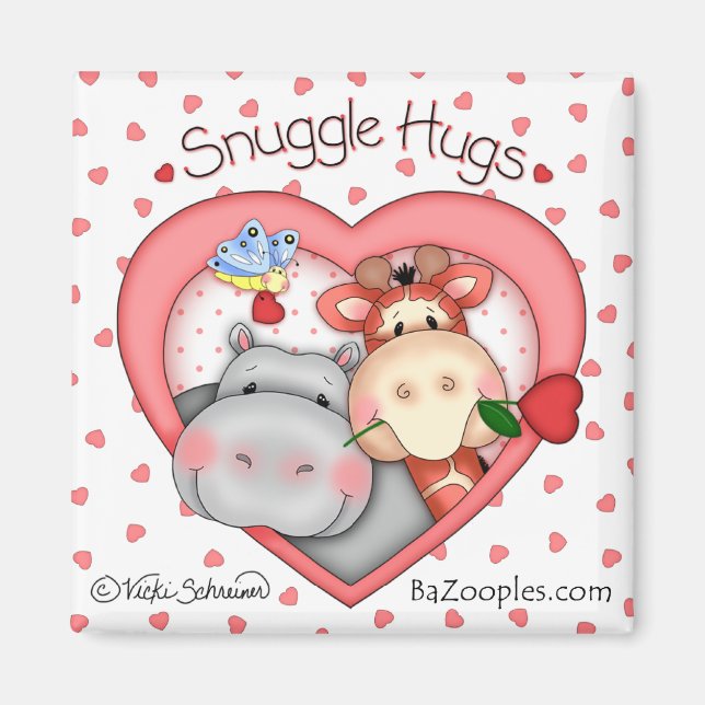 BaZoPeoples "Snuggle Hugs" Love Magnet (Devant)