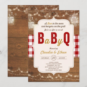 BBQ Baby shower Invitation bébé Q Couples Douche