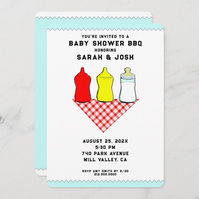 BBQ Baby Shower Invitations (Devant / Derrière)