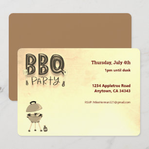 BBQ Barbecue Party Personnalisable Invitation d'ét