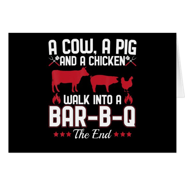 BBQ | BBQ Papa Plaisanter Une Vache Un Cochon Et U (Devant horizontal)