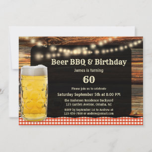 BBQ Bière Anniversaire Fête Invitation
