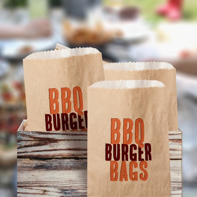 BBQ Burger Party Brown Kraft Favoriser les sacs (Perfect brown paper bags for your backyard BBQ party)