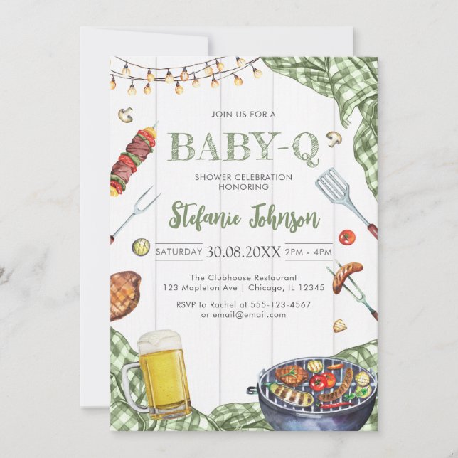 BBQ Children's BABY-Q Baby Shower Invitation (Devant)