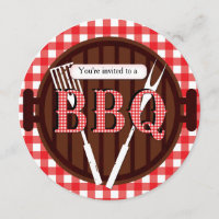 BBQ Cookout Barbecue En vichy Country Invitation