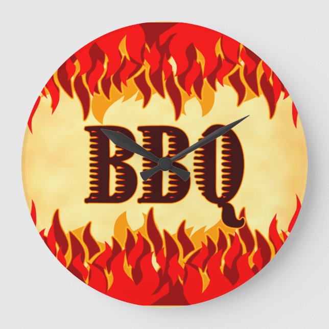 BBQ en fusion avec horloge murale des Flames rouge (Recto)