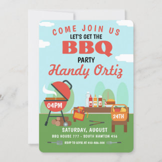 BBQ Fête Invitation anniversaire