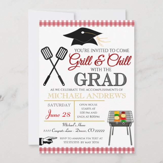 BBQ Graduation Invitation (Devant)
