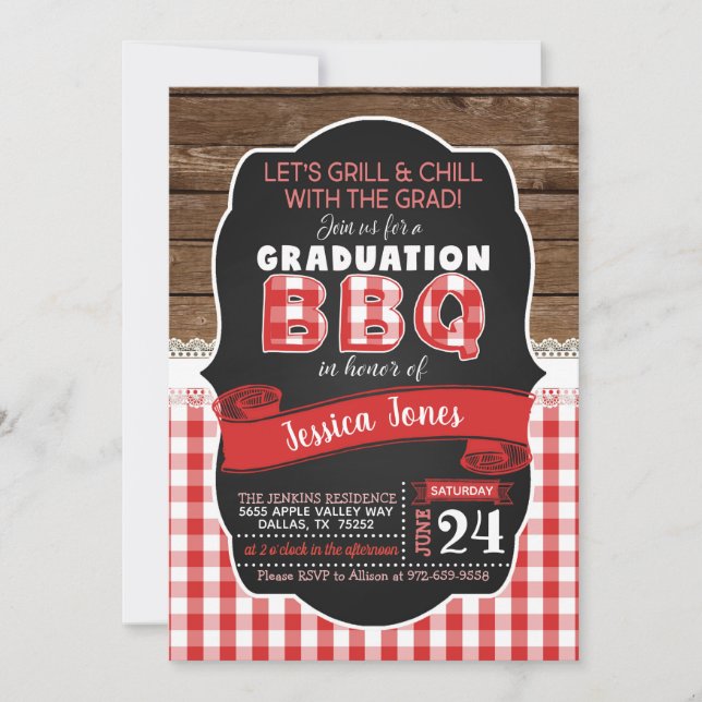 BBQ Graduation Party Invitation (Devant)