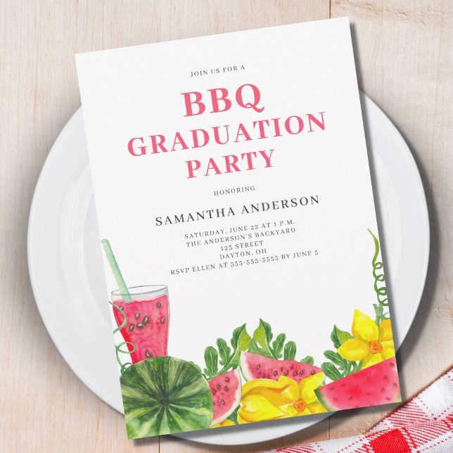 BBQ Graduation Party Invitation (Créateur téléchargé)