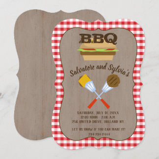 BBQ Hamburger Barbecue Summer Party Invitation