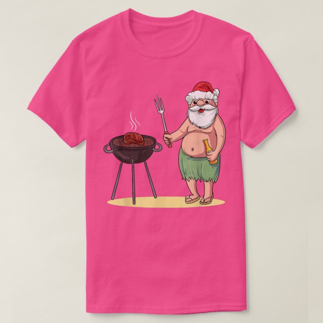 BBQ hawaïen Père Noël Noël Noël en Juillet T-shirt (Design devant)