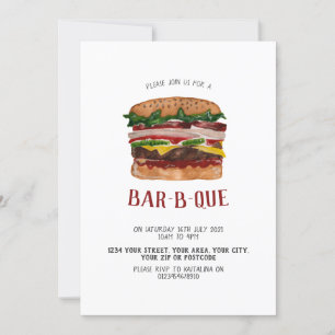 BBQ invitation hamburger géant