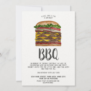 BBQ invitation hamburger géant