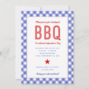 BBQ jardin Invitation 4 juillet
