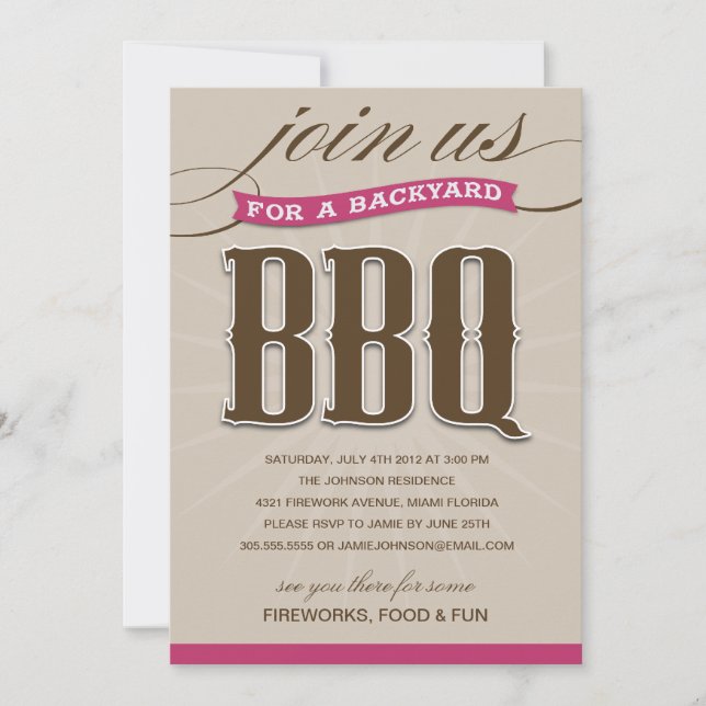 BBQ JARDIN| INVITATION À LA FÊTE (Devant)