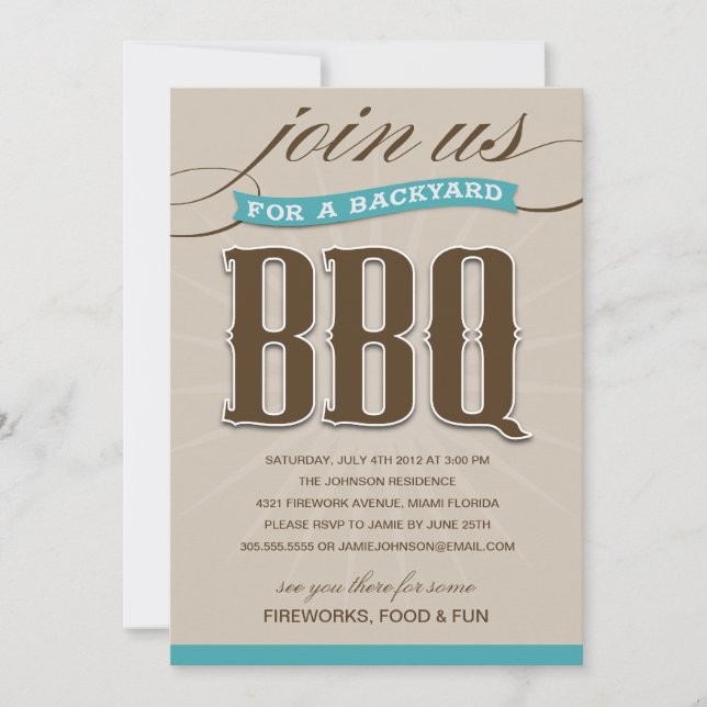 BBQ JARDIN| INVITATION À LA FÊTE (Devant)