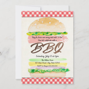 BBQ Mariage Réception Invitation