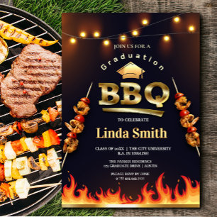 BBQ Party Invitation   Flamme et brochette