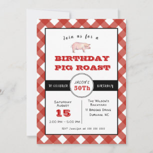 BBQ Pig Roast fête d'anniversaire Invitation