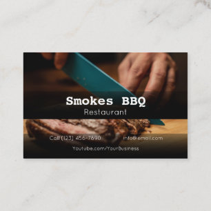 BBQ Restaurant Grill Smoke Company Carte de visite