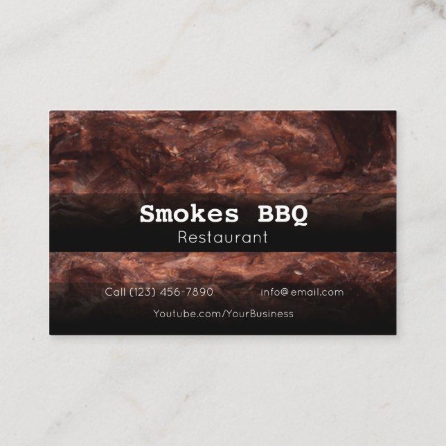 BBQ Restaurant Grill Smoke Company Carte de visite (Dos)