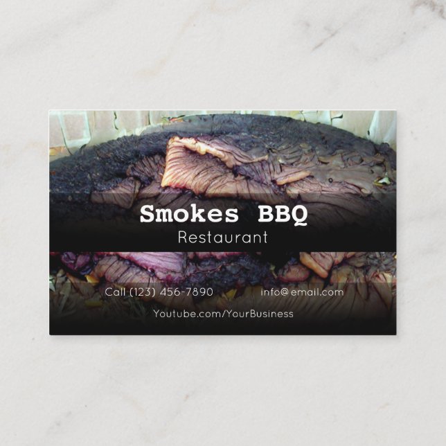 BBQ Restaurant Grill Smoke Company Carte de visite (Dos)