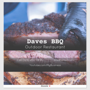 BBQ Restaurant Nourriture Étiquette Vinyl Coupé