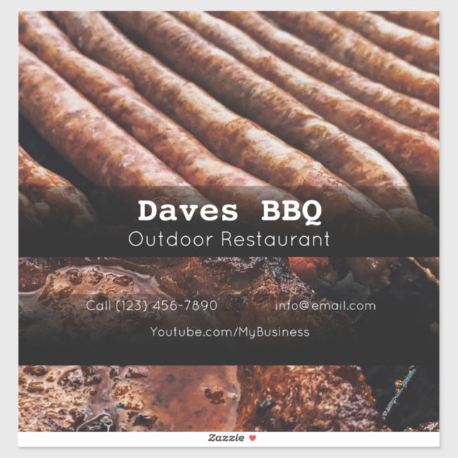 BBQ Restaurant Nourriture Étiquette Vinyl Coupé (Feuille)