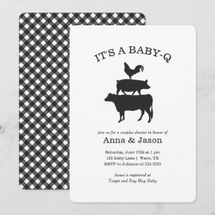 BBQ Rustic Couples Baby shower Baby Q Invitation