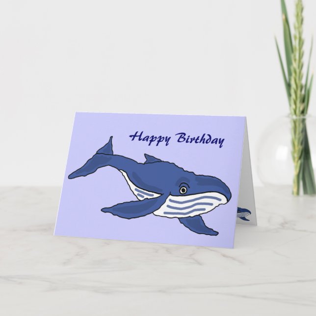 BC- Carte d'anniversaire de la baleine bleue (Devant)