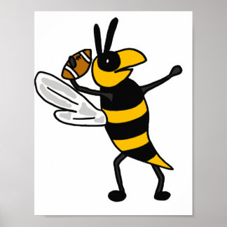 BC- Poster de football de la veste jaune Bee Throw