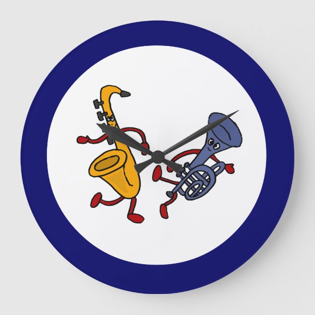 BC - Saxophone et trompette Dancing Wall Horloge (Recto)