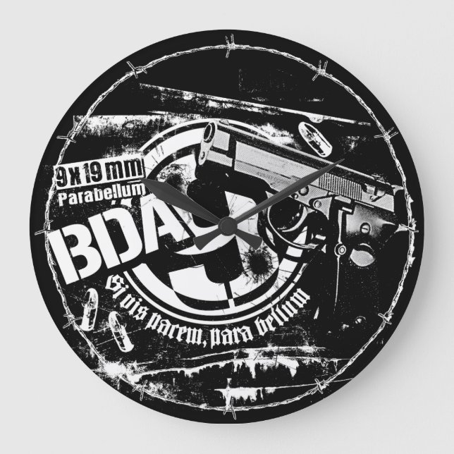 BDA 9 Grande horloge Acrylique Horloge Mur (Recto)