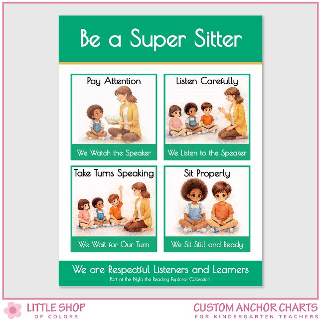 Be a Super Sitter Classroom Anchor Chart Poster (Créateur téléchargé)