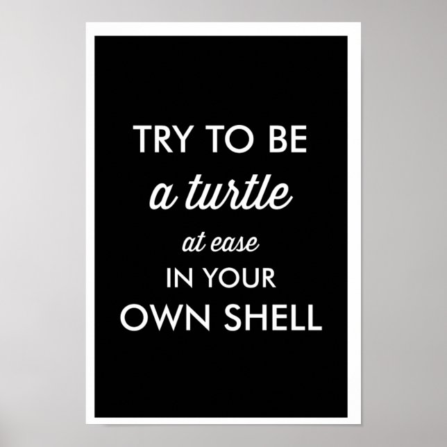 BE A TURTLE AT EASE IN YOUR OWN SHELL POSTER (Devant)