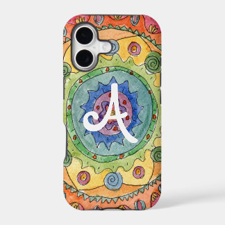"Be Colorée" Rainbow Mandala avec White Initial